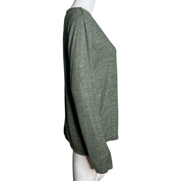 Athleta Shirt Womens Small Green Odyssey Scoop Neck Top Split Back Athleisure - Picture 2 of 7